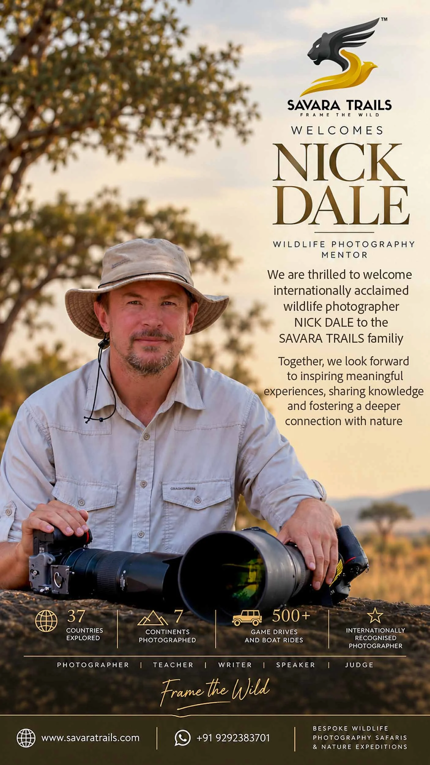 Nick Dale welcome image from Savara Trails