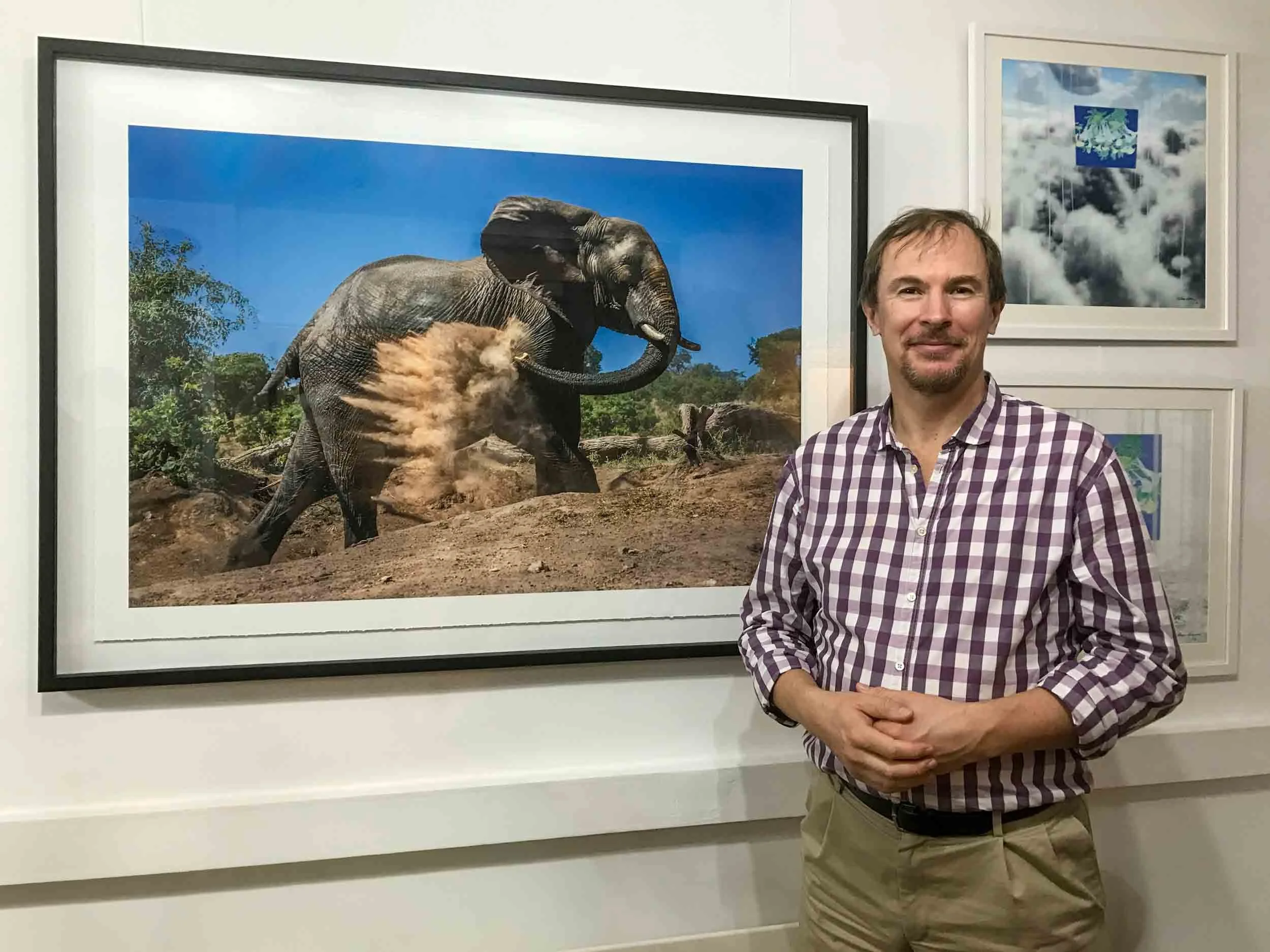 Nick Dale stands by large Dustbuster print