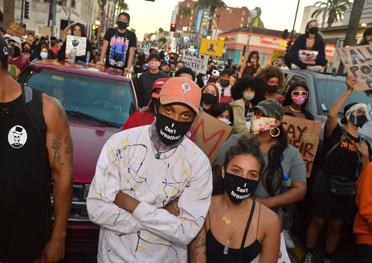  GEORGE FLOYD PROTESTS  Thousands flood Hollywood Blvd for the historic BLM march. 