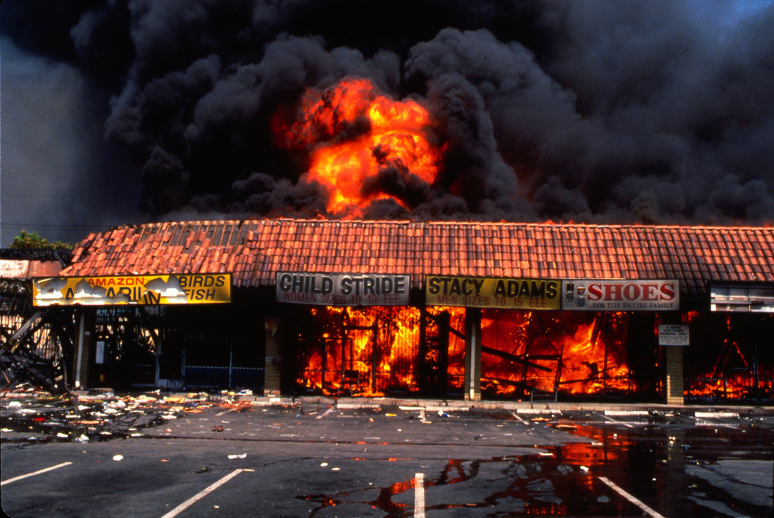  RODNEY KING RIOTS  Vandalized Mini Mall, South Central LA, 1992 