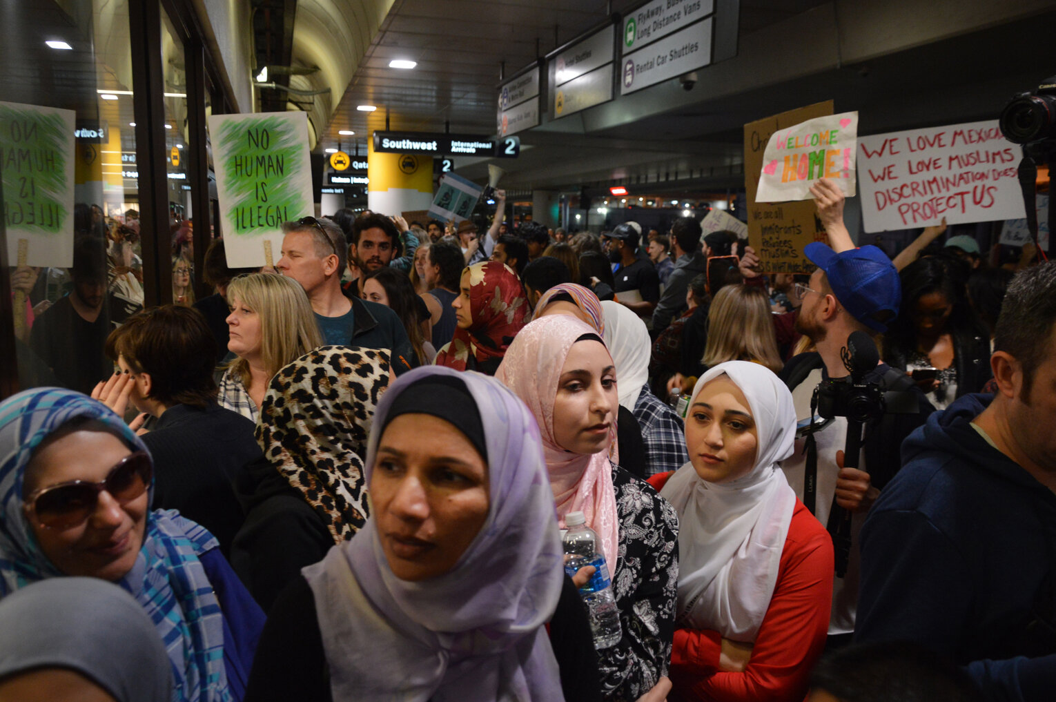  PROTEST AGAINST PRESIDENT TRUMP’S MUSLIM TRAVEL BAN, LAX,, Los Angeles, 2017 