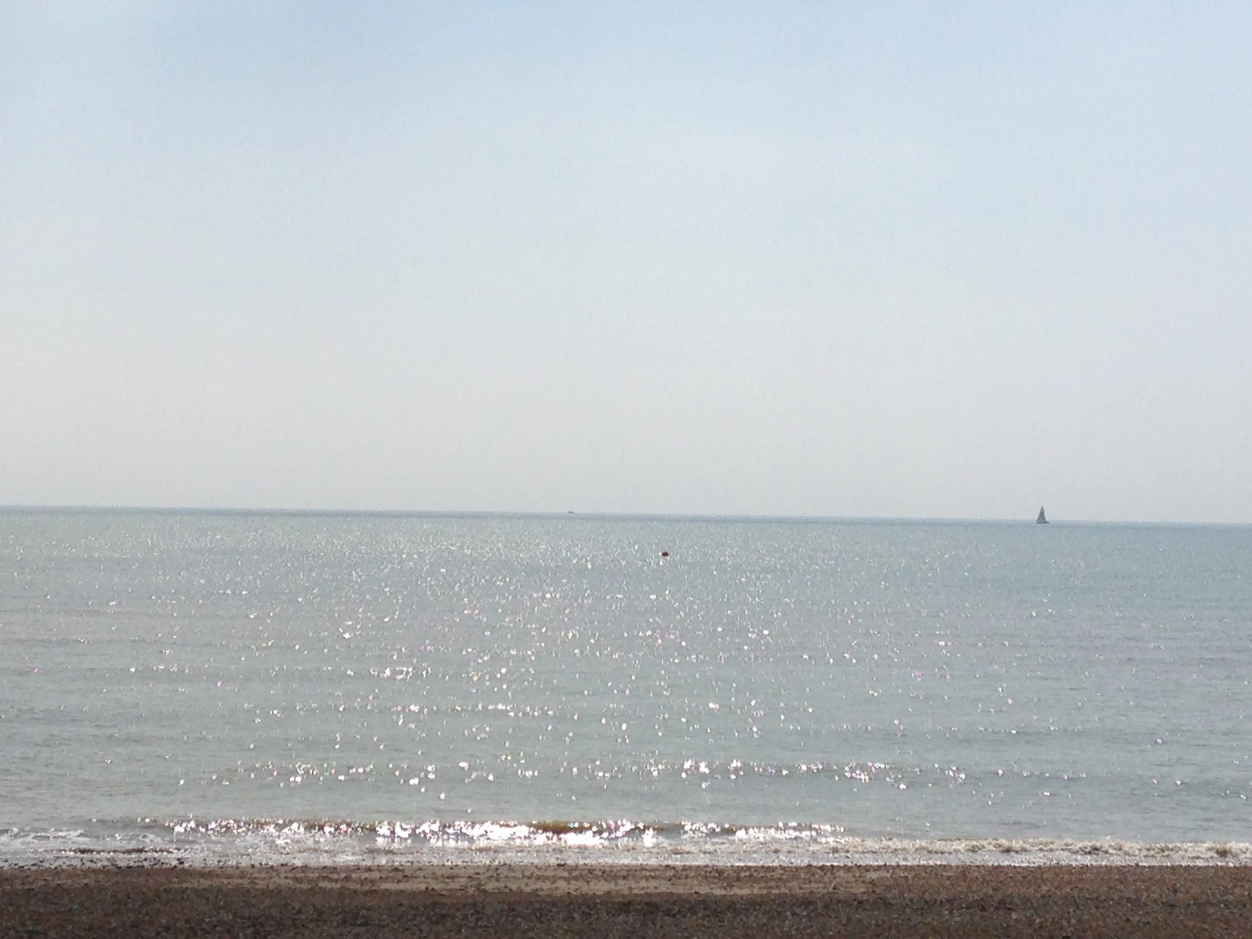 Sunlight on the sea at Pevensey Bay, 2014