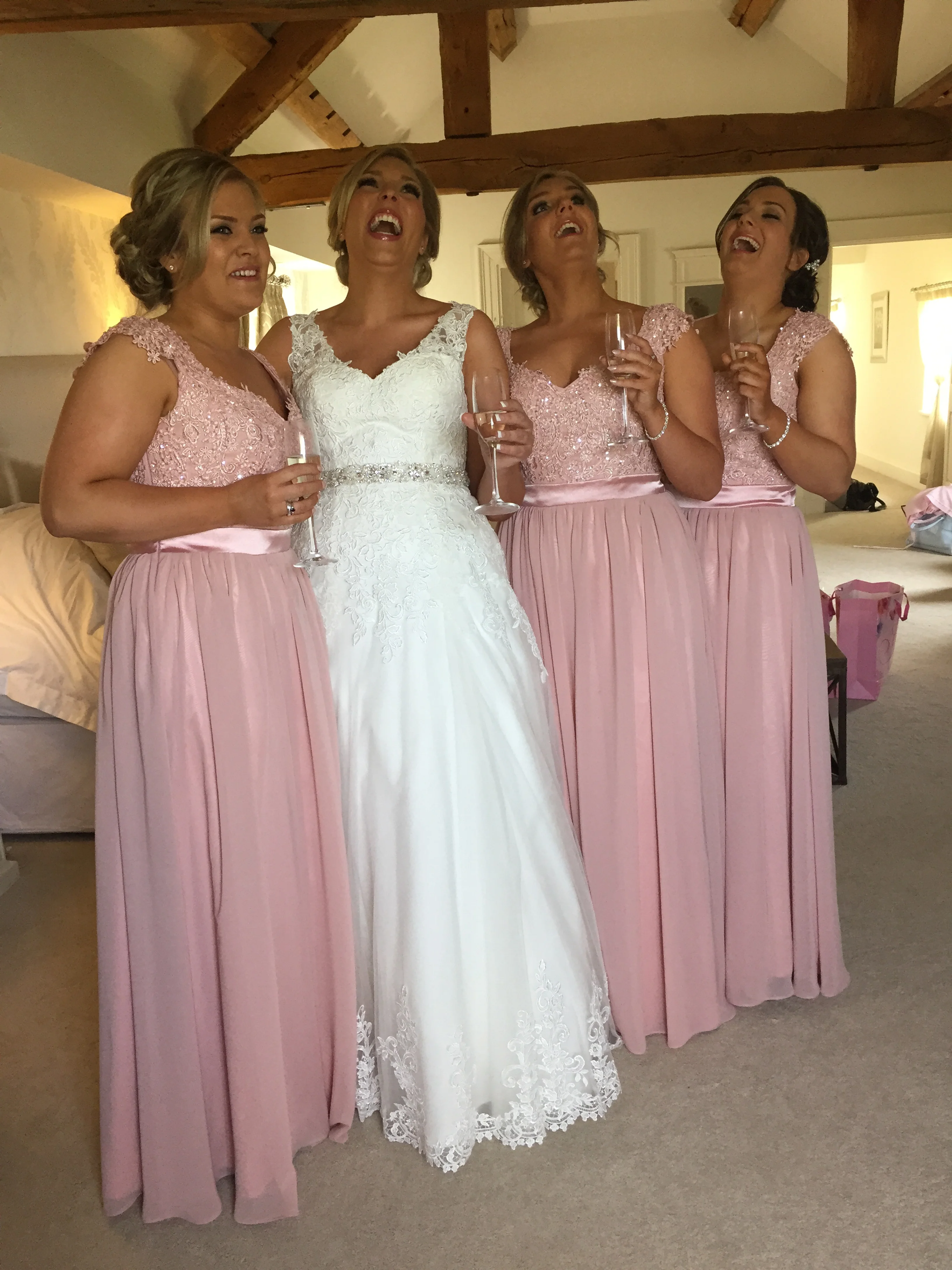 How wedding mornings should be! Glamour, bubbles and laughs a plenty!!