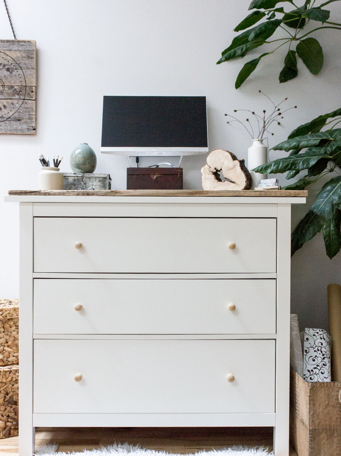 Diy Standing Desk With Ikea Hemnes Dresser Refreshed Designs