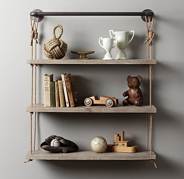 rope shelves via RH Baby and Child