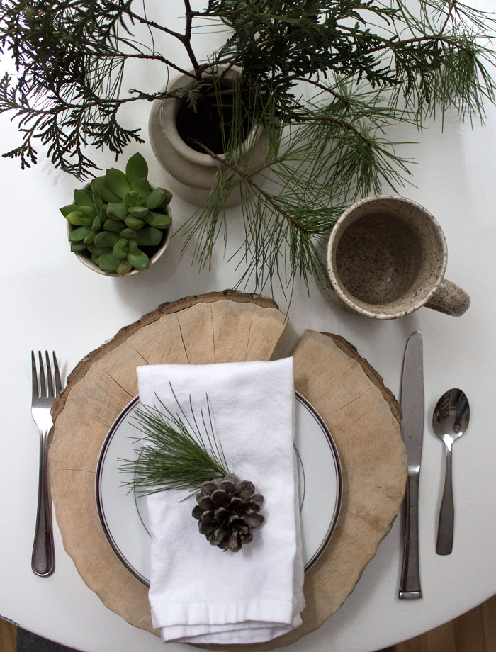 Simple Natural Holiday Table Setting Ideas, Simple Table Settings