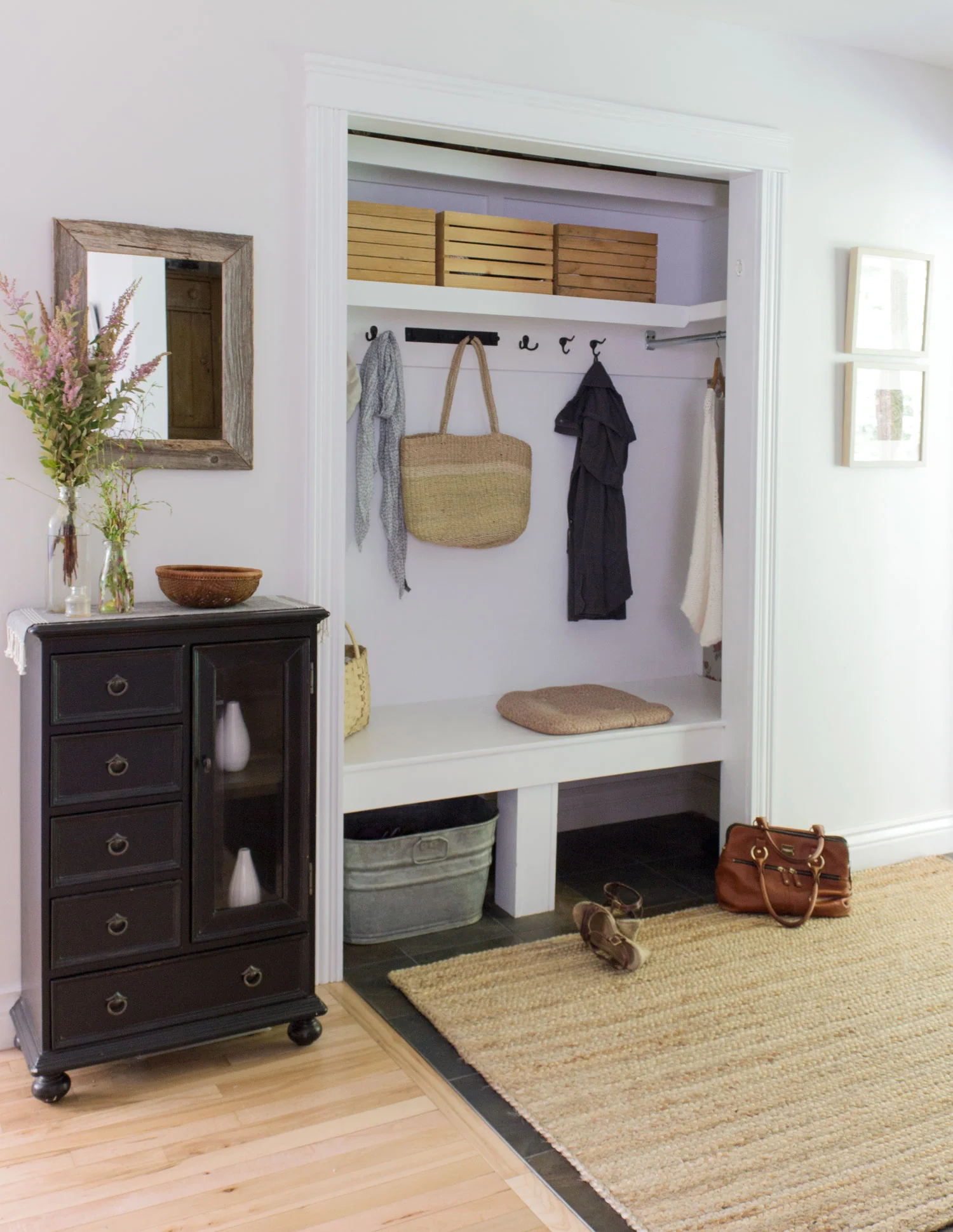 narrow entry bench on 5 Essentials For A Functional Entryway Even If It S Small