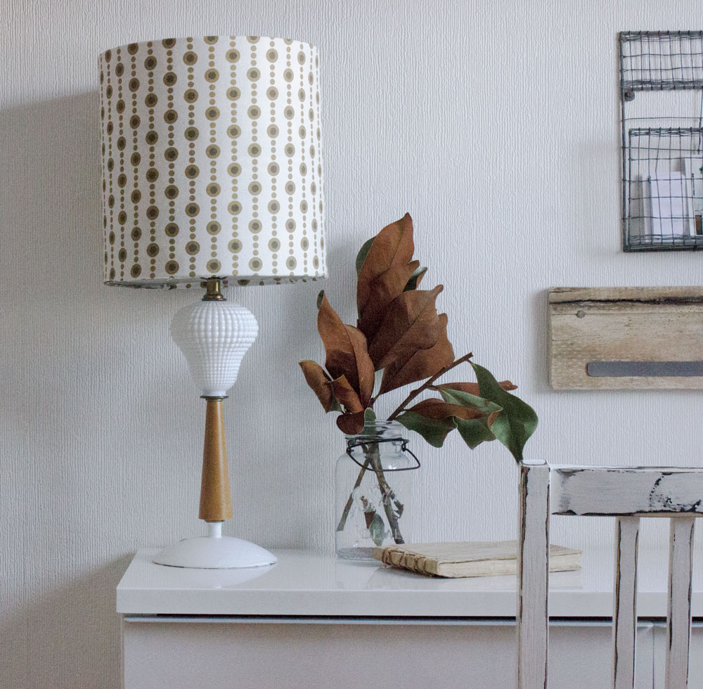 Salvaged lamp & recovered shade (click for tutorial)
