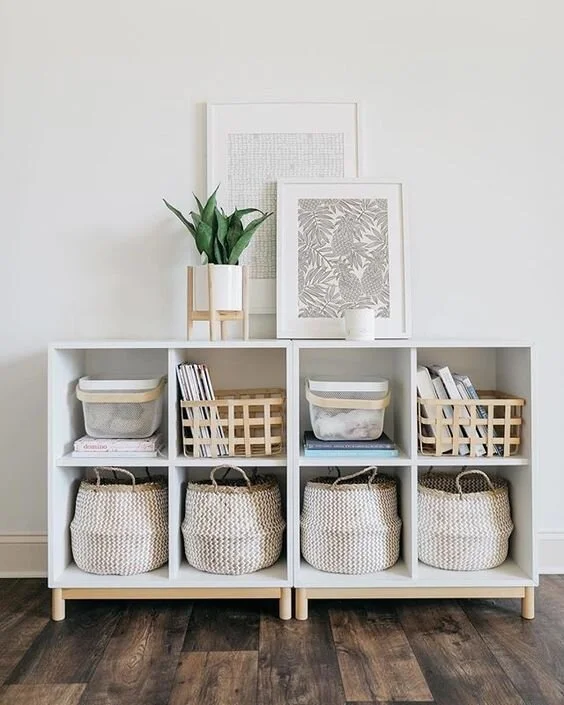 cubby bookshelf styling