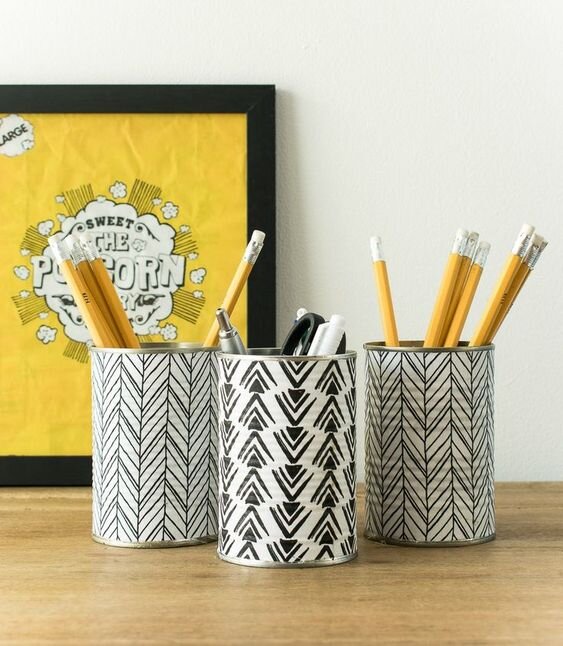 tin can pencil holders - desk organization.jpg