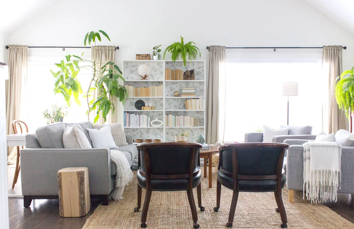two bookshelves side by side