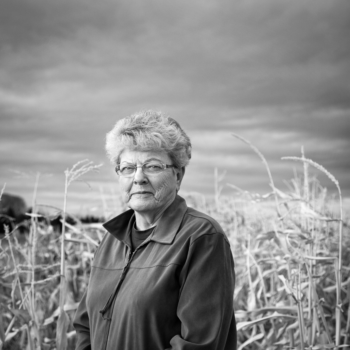   Janie Faxon, third generation farmer, on her grandparent's 1905 homestead.&nbsp;  