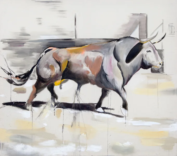 Toro borgona, 2016, acrylic, canvas, 160 x 180 cm