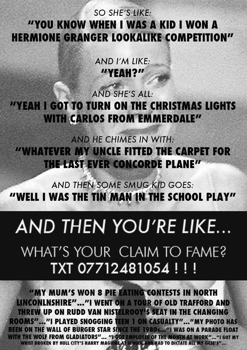 A flyer searching for claims to fame