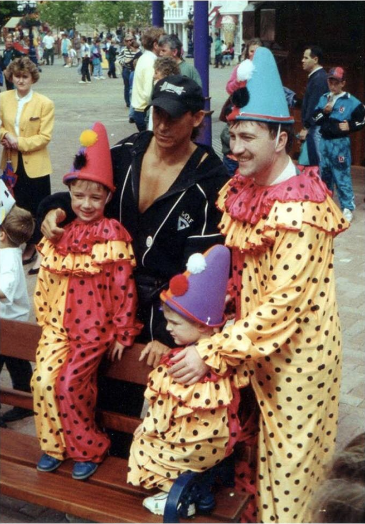 Ro Hardaker meets The Wolf from Gladiators whilst dressed as a clown