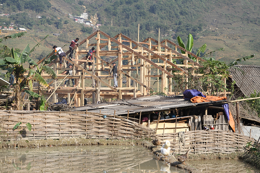 A house being built, Sa Pa