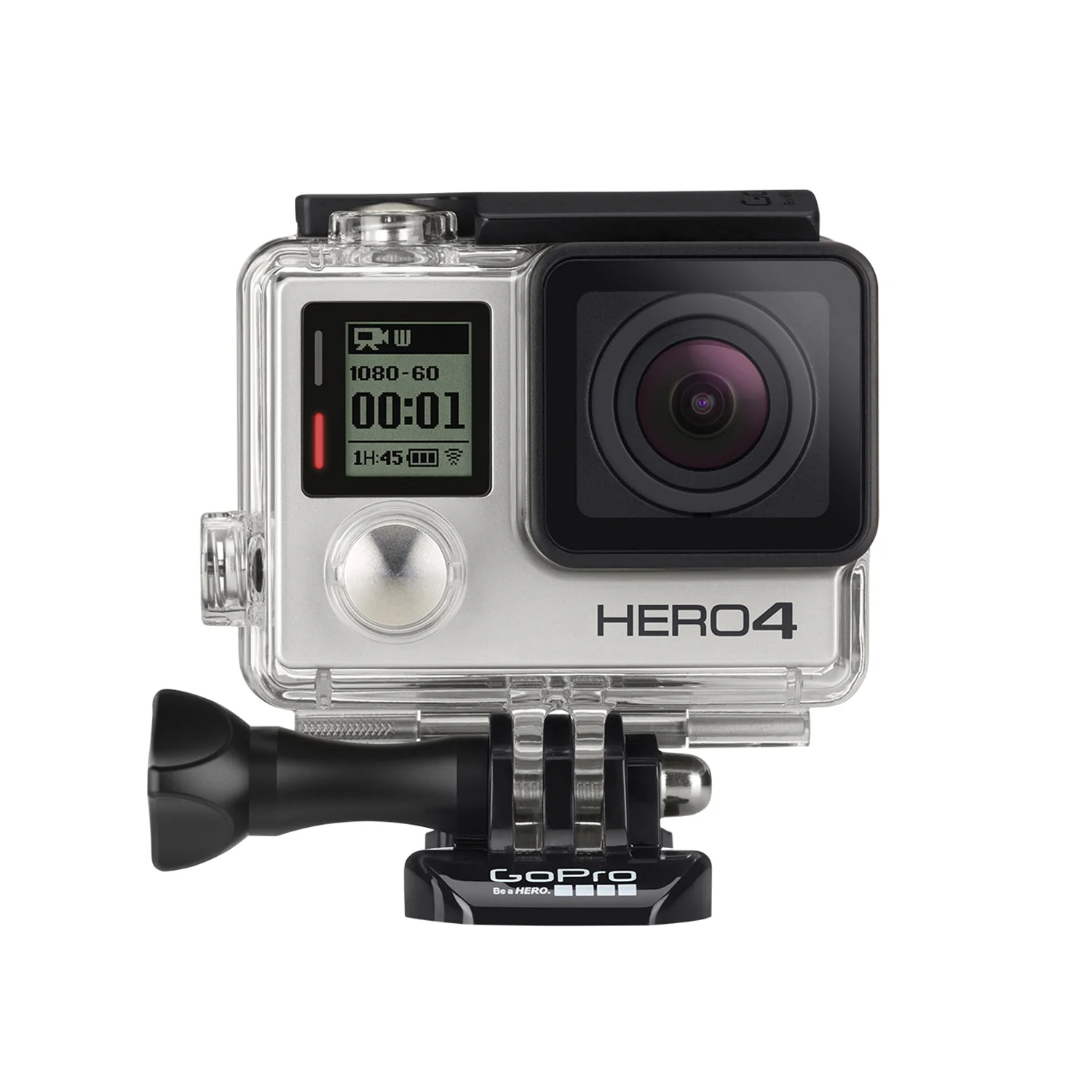 GoPro Hero4 Silver: Pro-quality capture with Touch-display The updated user interface of the GoPro Hero4 Silver offers improved discoverability and access to key camera controls, and 50-percent faster wifi combined with Bluetooth technology delivers enhanced GoPro App performance and improved power management. Night photo and night lapse allow you to capture stunning images of ultra low-light scenes with customizable exposure settings of up to 30 seconds, and Protune mode for custom color, sharpness, ISO limit and exposure controls for both photo and video capture. The GoPro Hero4 Silver is waterproof to 131 feet, and features a touch display. High resolution, high frame rate, exceptionally smooth slow-motion video playback and cinema-quality capture round out this camera. MSRP $499 www.gopro.com