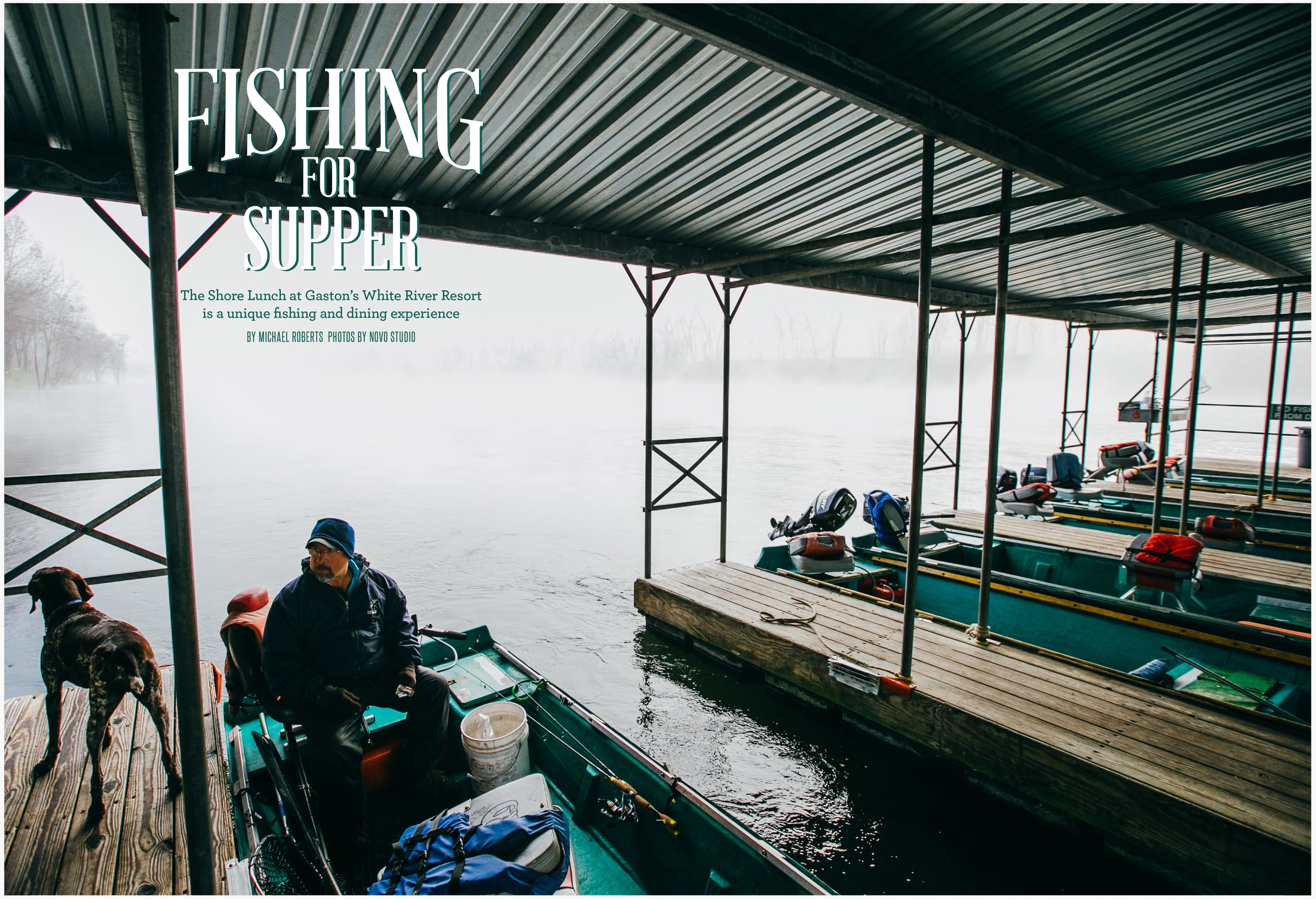 Gaston’s guide Frank Saska prepares for a day of fishing on the White River.