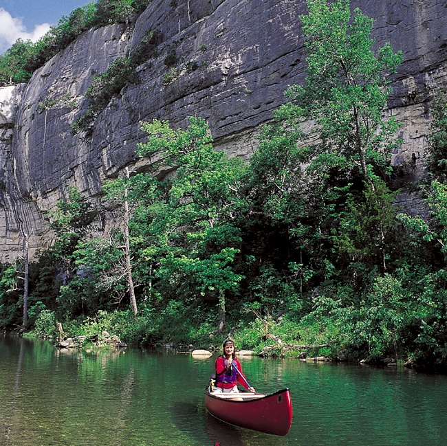 An Arkansas Wild favorite, canoeing and enjoying the majestic cliffs along the Buffalo River.