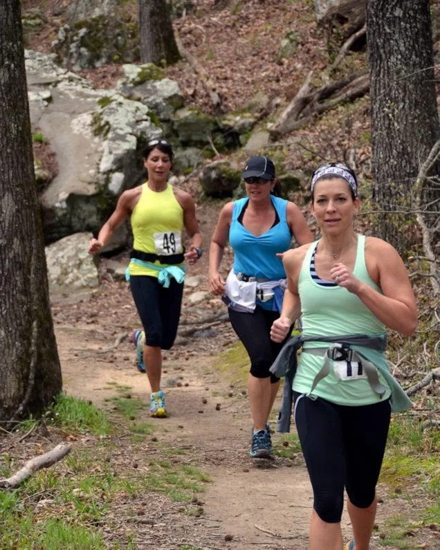 Runners compete in the Hoof it for Heifer (left) and Ouachita Trail 50 (right).