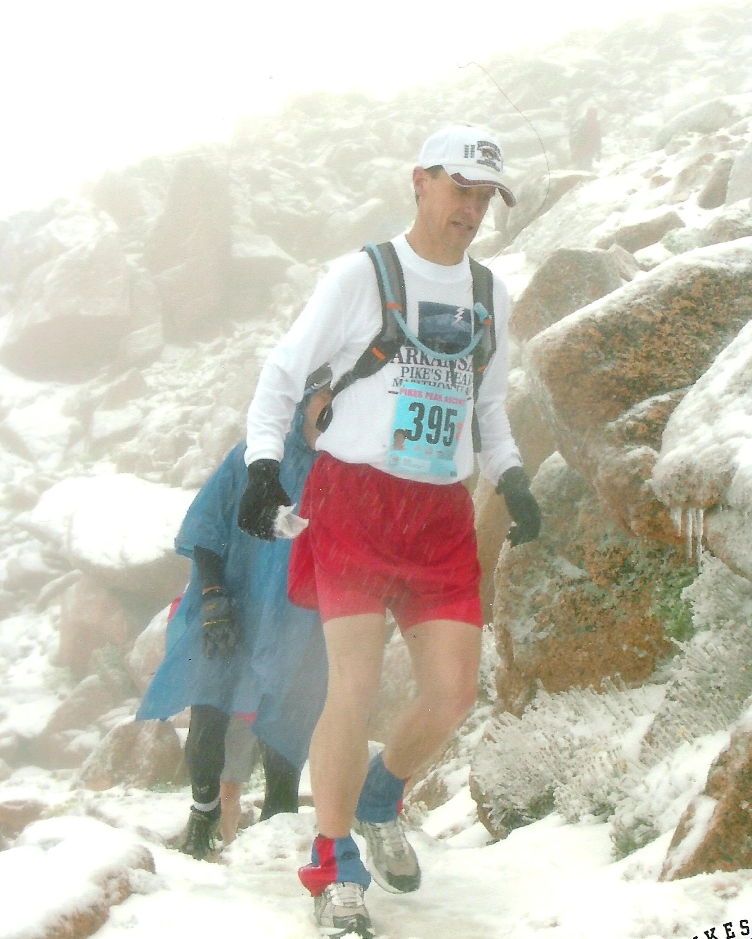 Bill Coffelt makes his 2008 Pikes Peak ascent.
