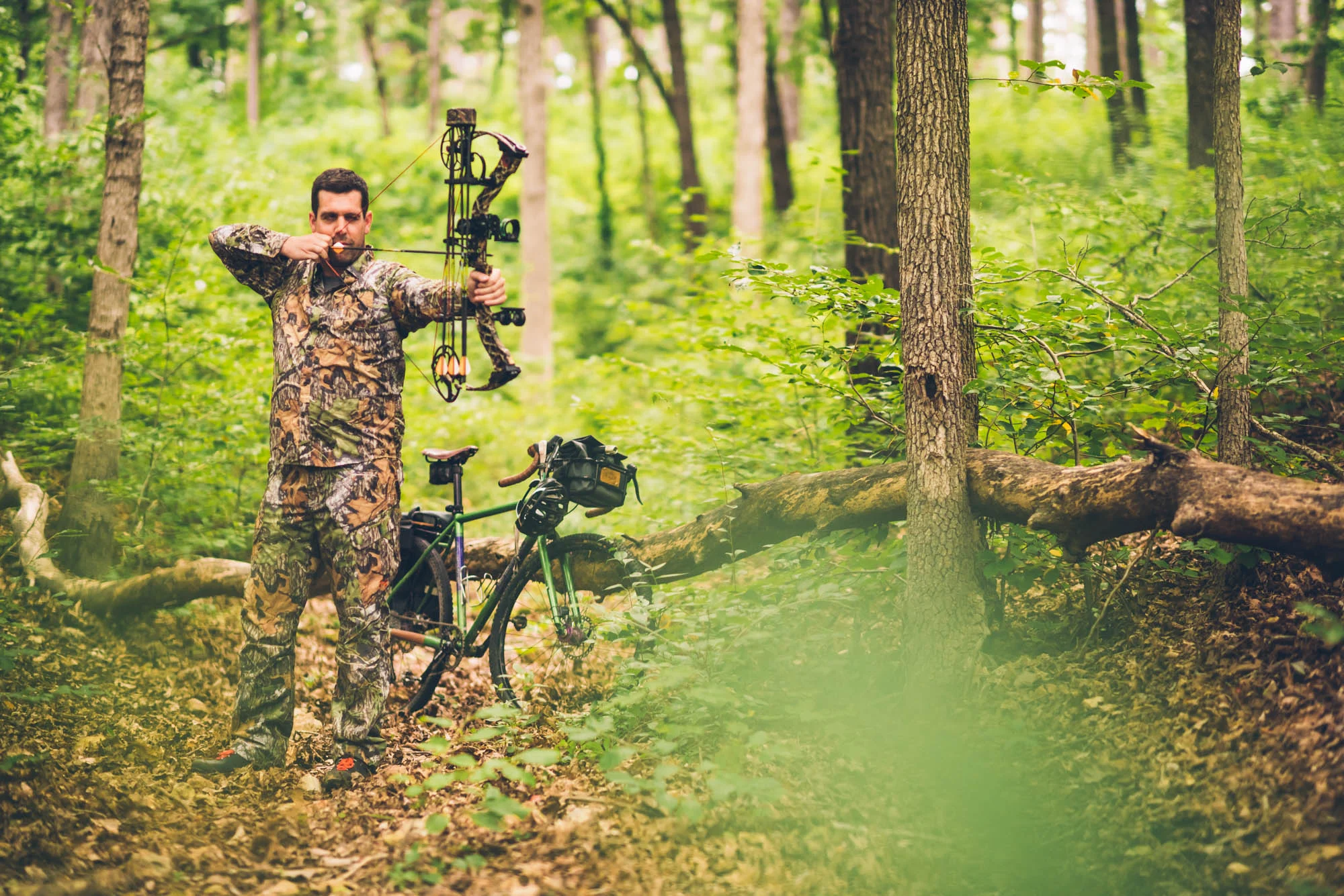 Richie Lamb goes after both deer and turkeys using his mountain bike near Lake Wedington in Fayetteville.