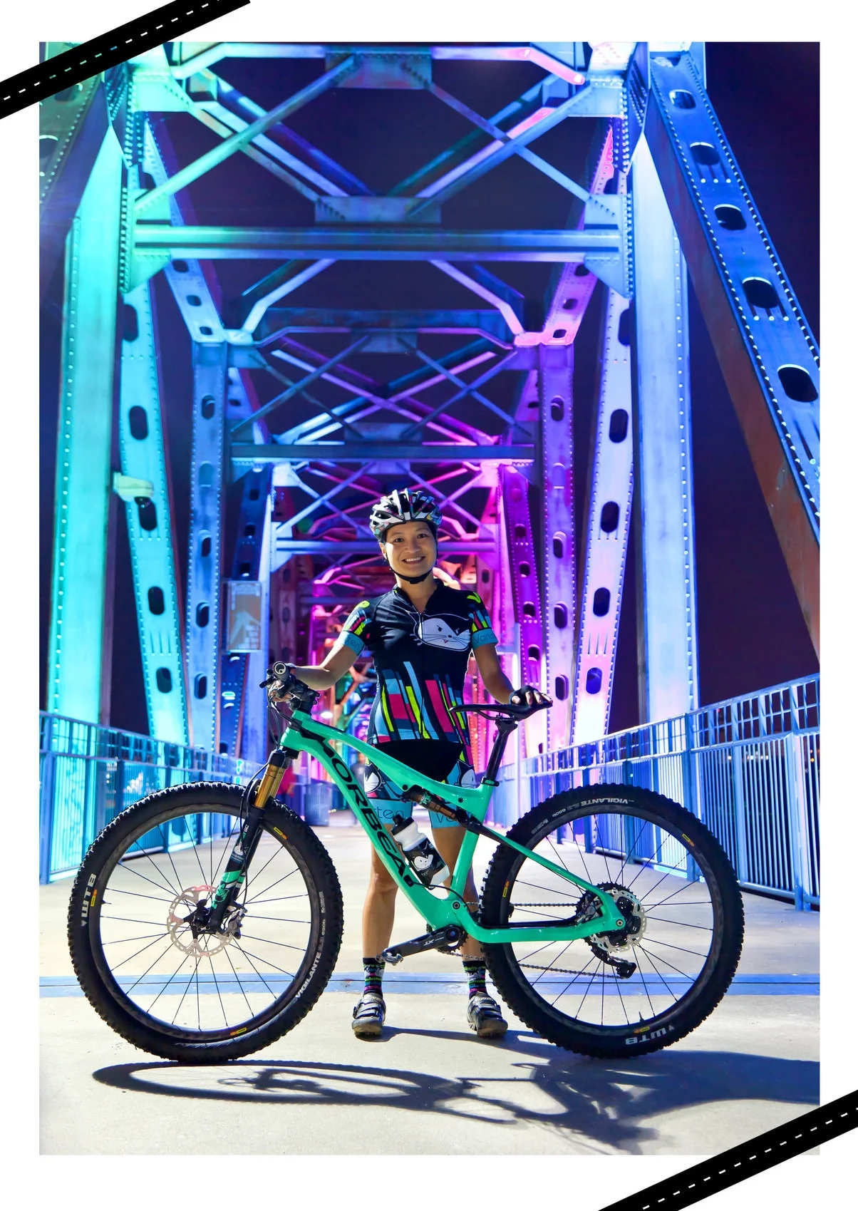 Junction Bridge in Little Rock lights up the night.