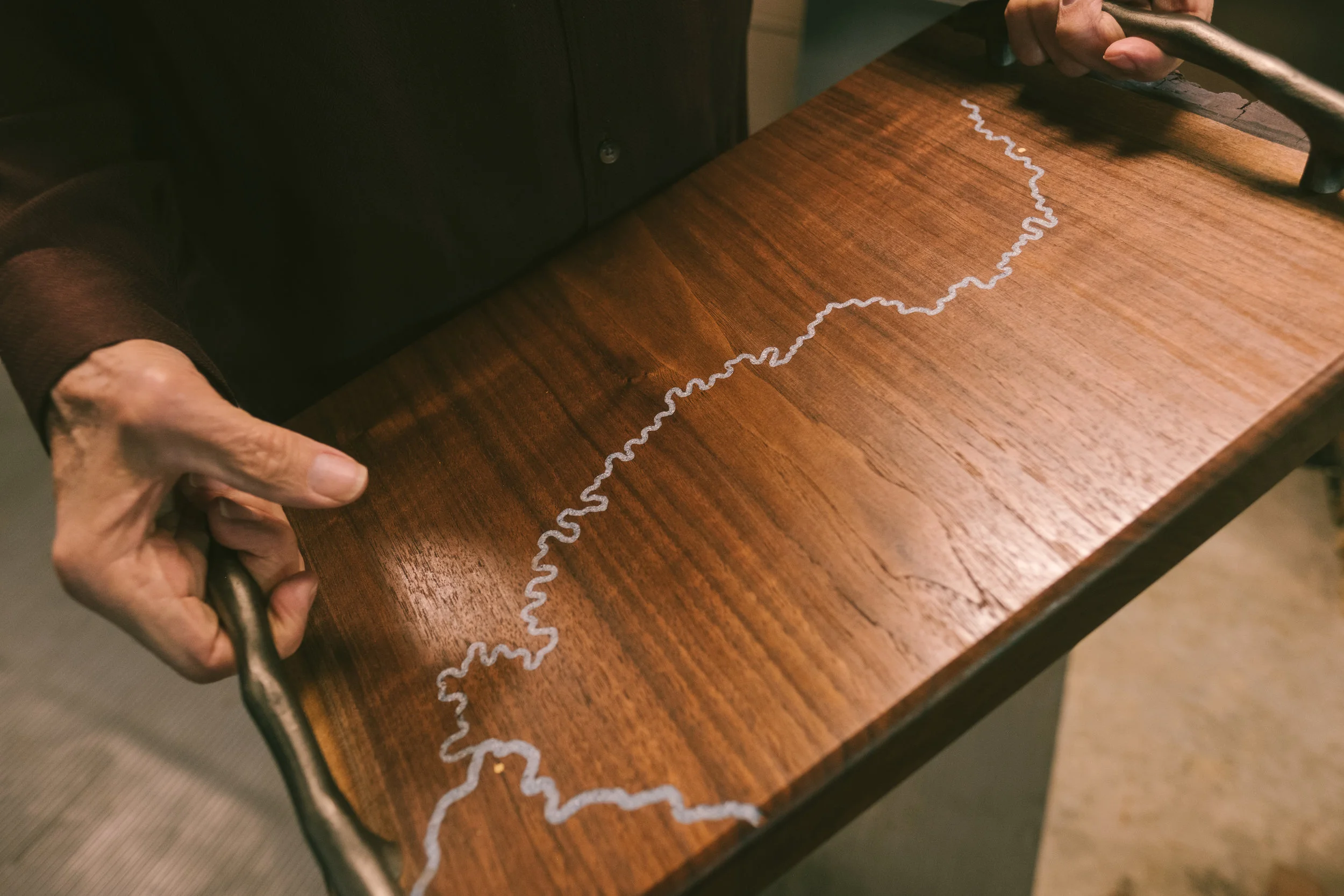  Trays are one of Donny’s favorite pieces to craft, as the relatively large amount of real estate allows him to be creative with his embellishments. 