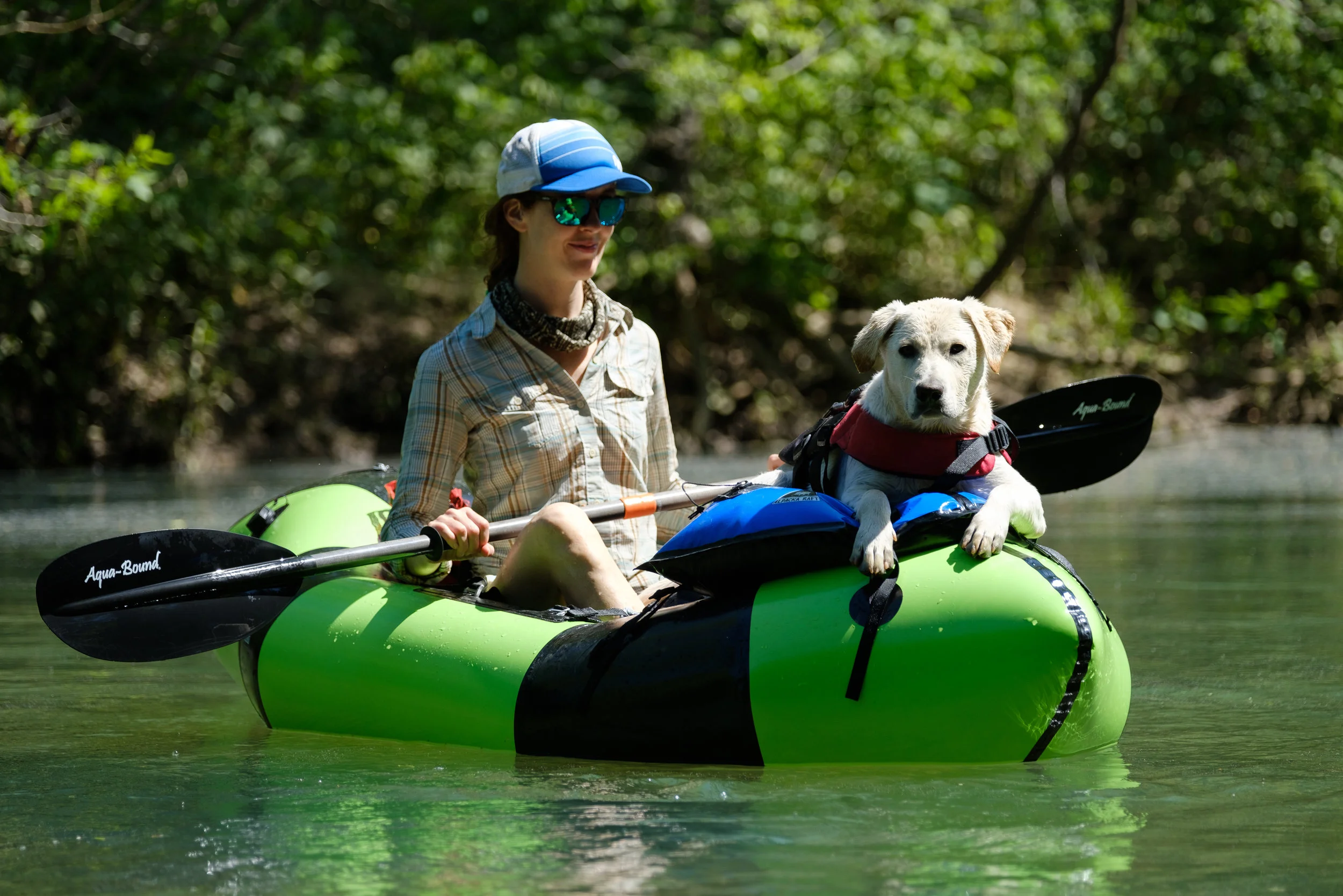 Claire Cripps and her Lab, Ernie, cruise along the Buffalo River.