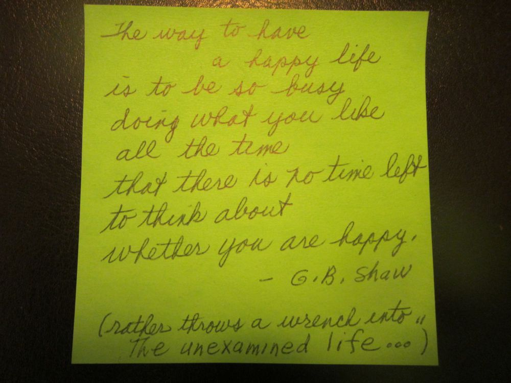 neon green post-it from Suzanne's ephemera