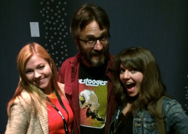 My friend Jamie Aderski, Marc Maron, and me at the LA Podcast Festival