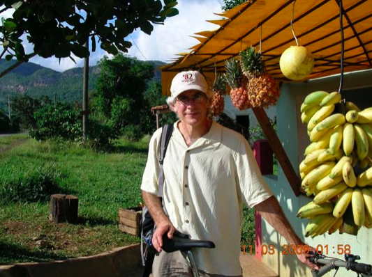 Jim Merkel travels by bicycle in Cuba in 2009.
