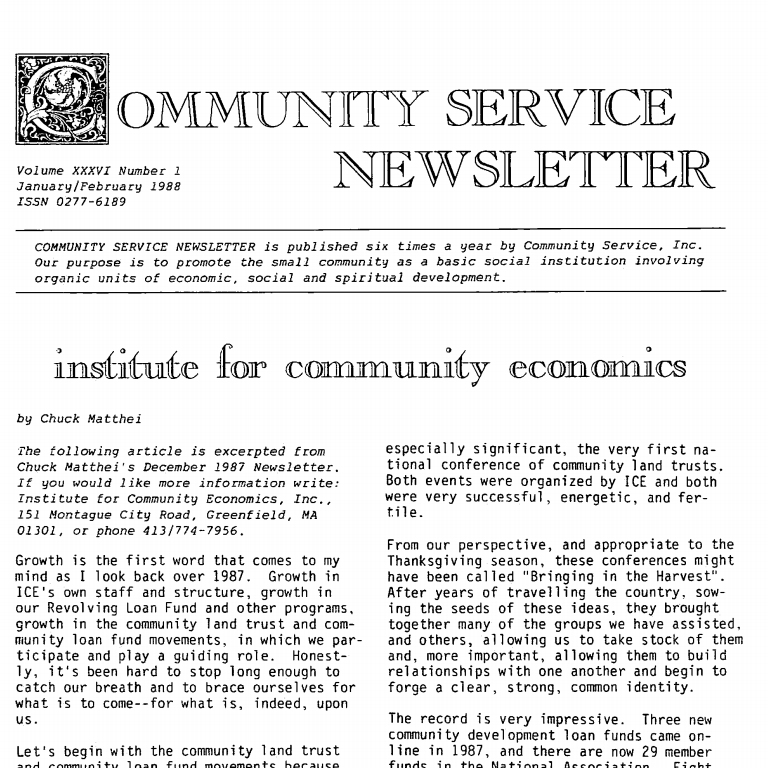 Community Economics in the Archives