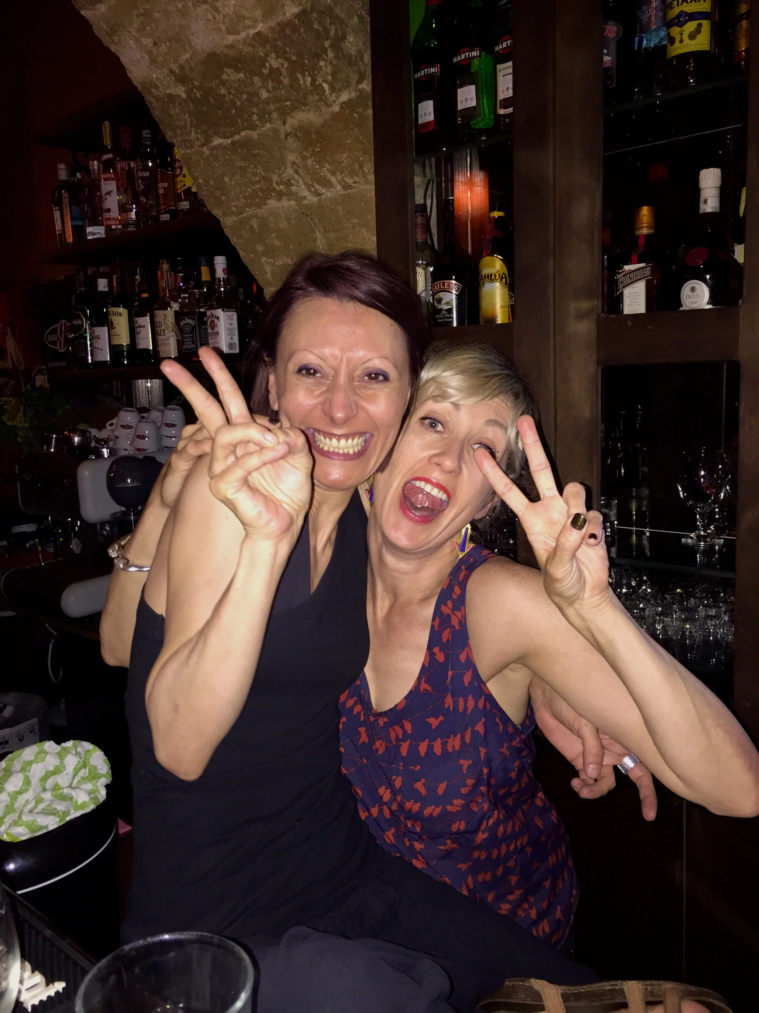 Anna & Amanda the bartender