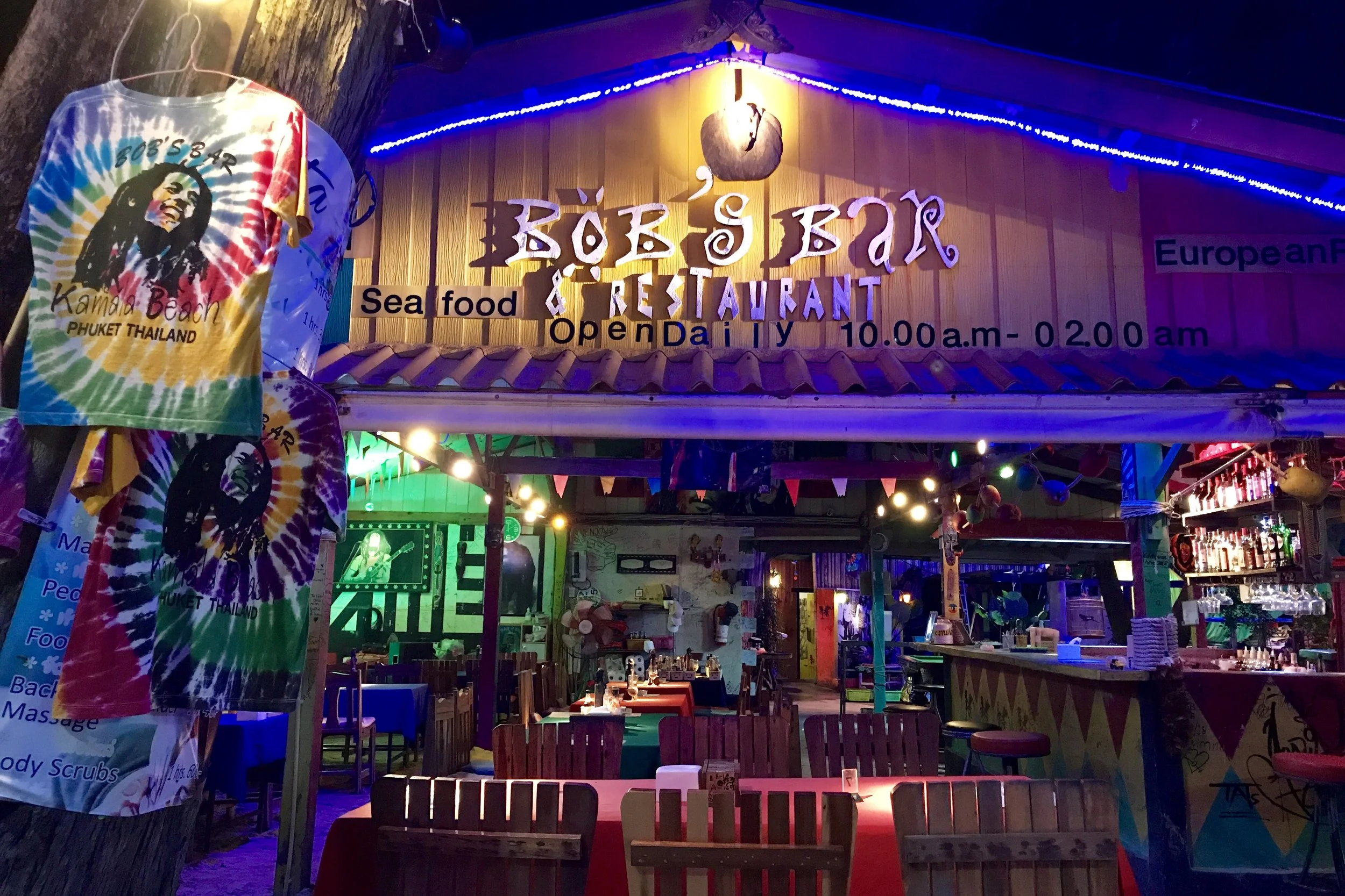 “Bob’s” bar with “Rita’s” massage next door 