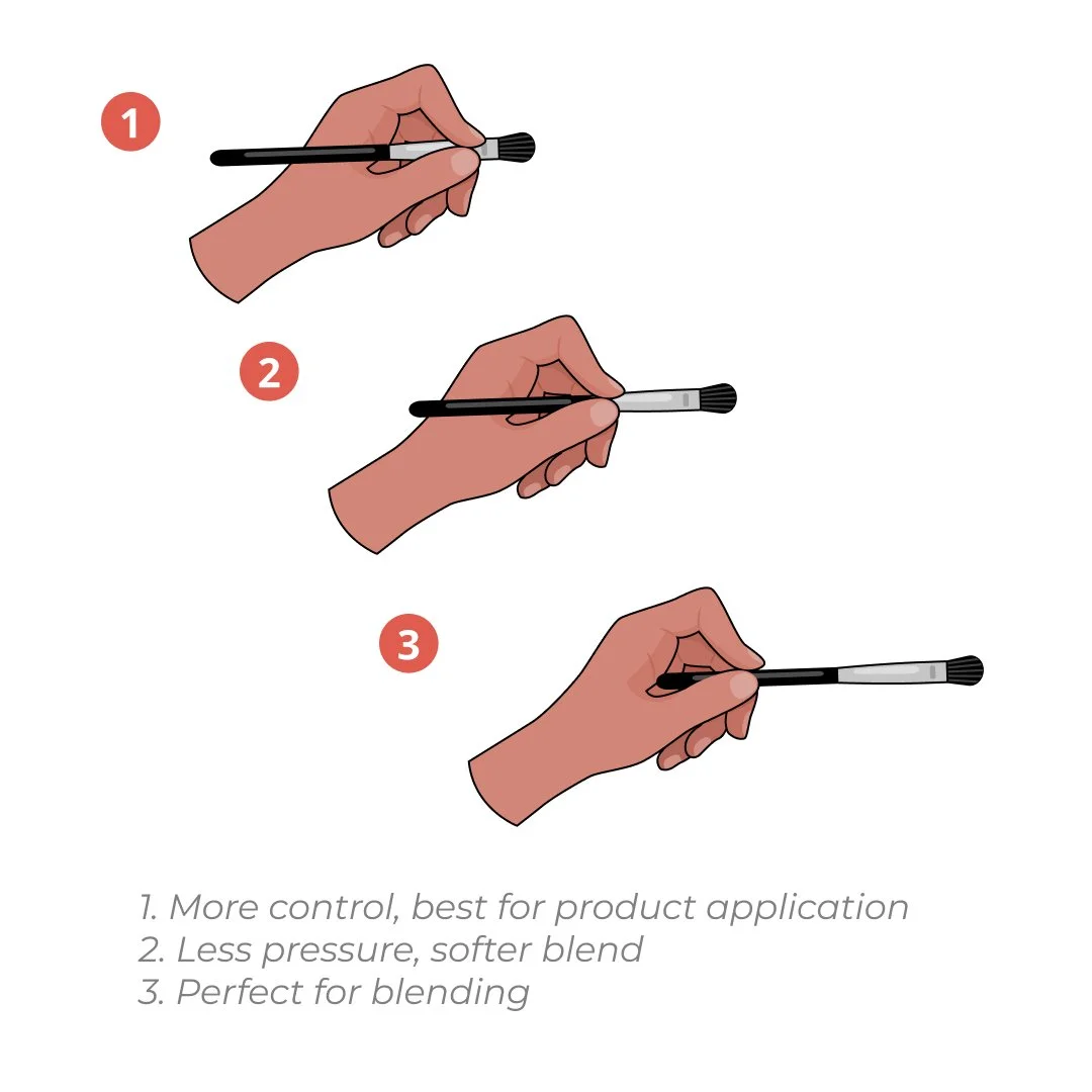 holding a brush when applying eyeshadows for more control