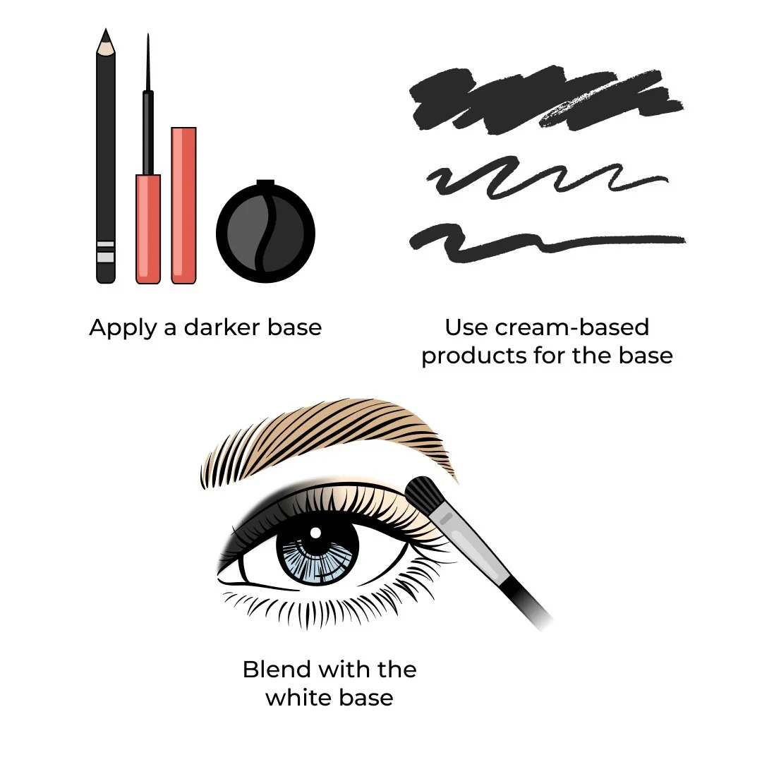 apply darker base, use cream based products and blend with the white base