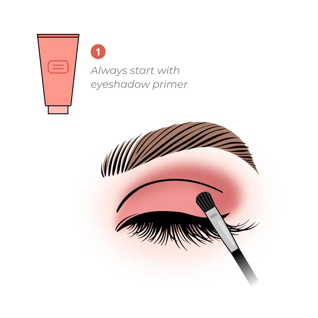 eyeshadow primer application by makeup artist