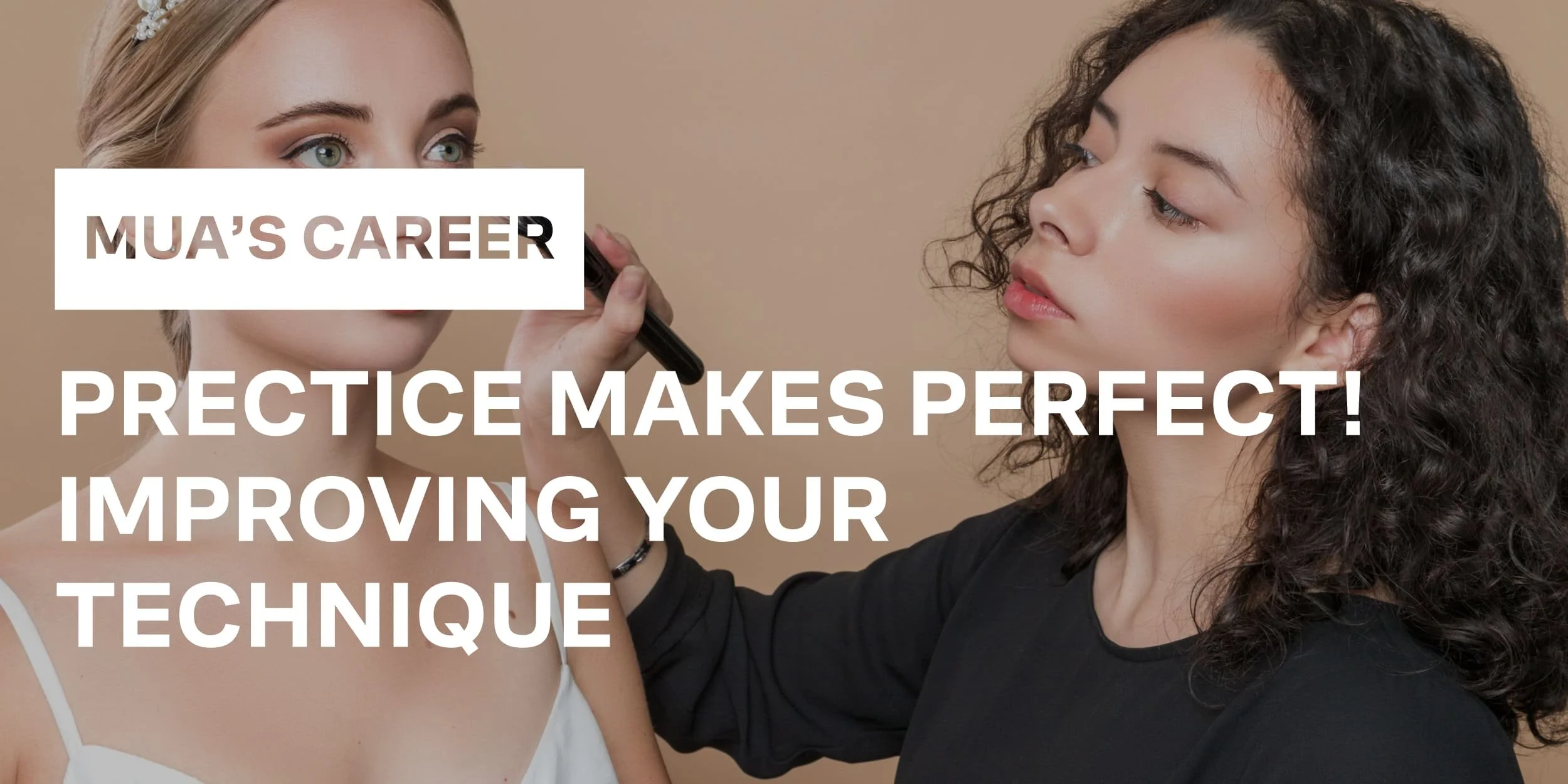 a makeup artist applying foundation to a model