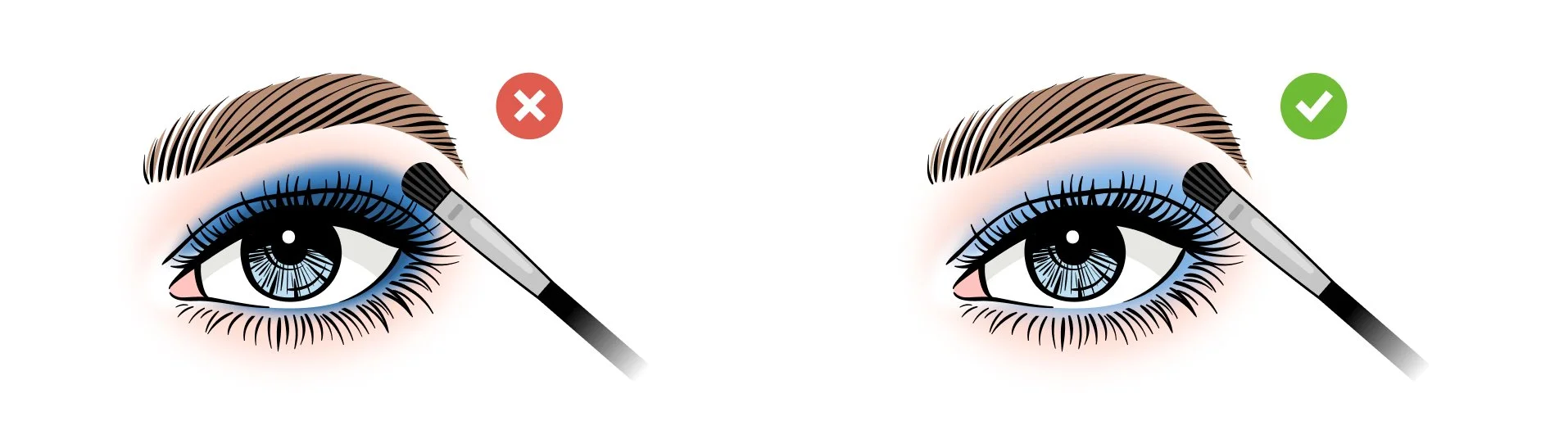 don't take too much product on your brush graphic