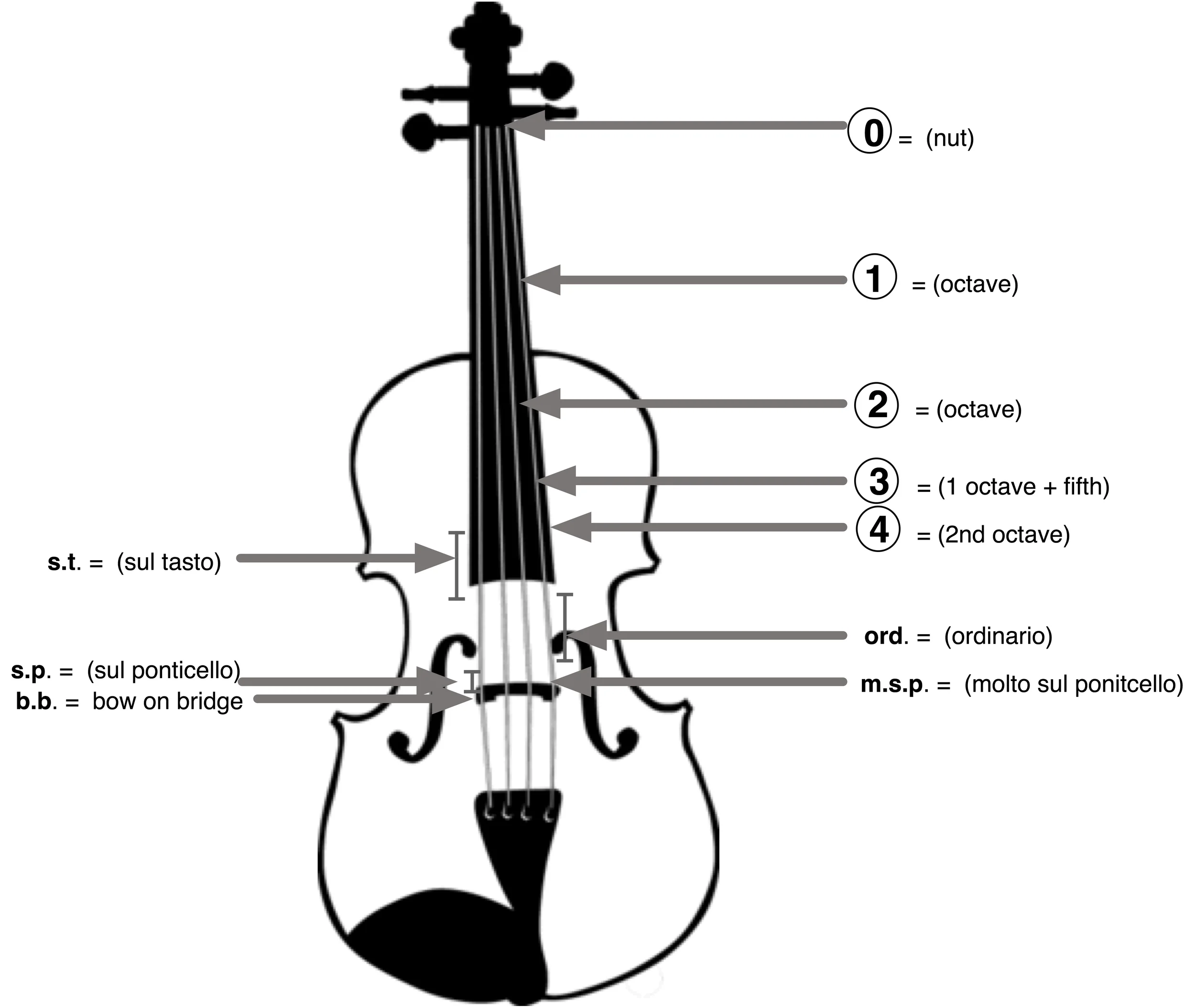 Diagram of bow placement options that create "organic filters"