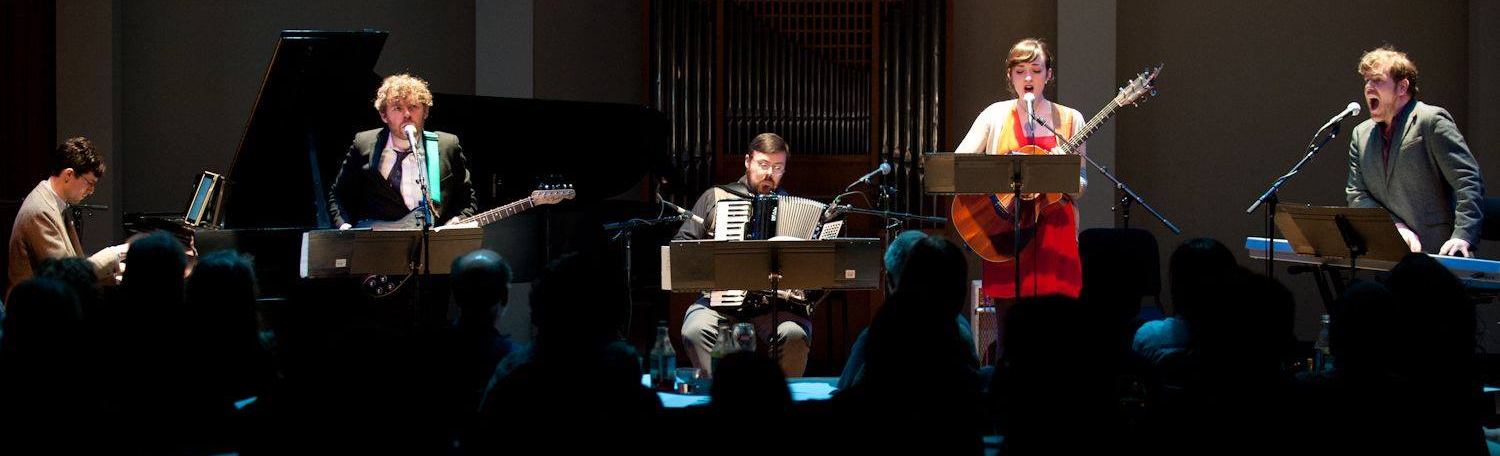Timo Andres with Gabriel Kahane , Nathan Koci , Becca Stevens , and Ted Hearne from LM13.14 Work Songs 