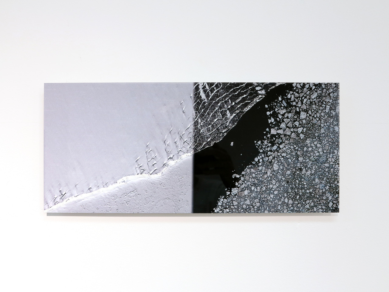 Daniel Schwarz - Juxtapose, 2013, aluminum print, 16x7" - currently on exhibition at Room Service Gallery in New York.