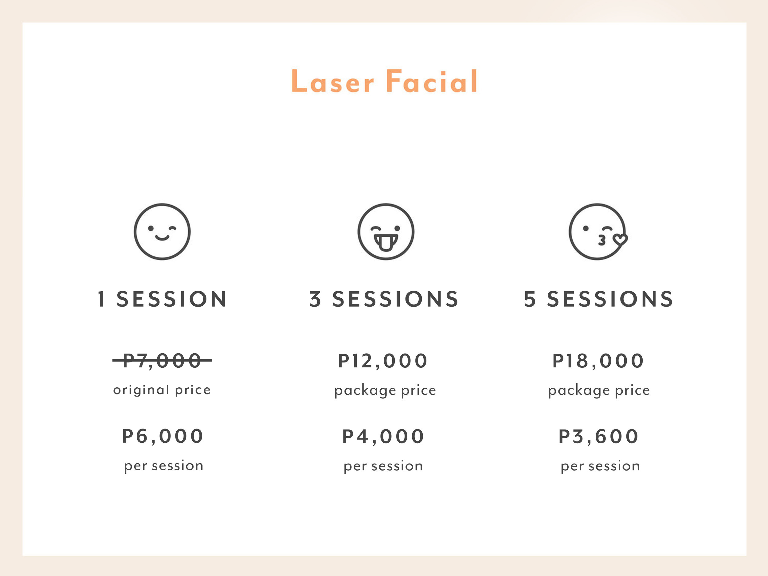 program price list wink laser studio facial price