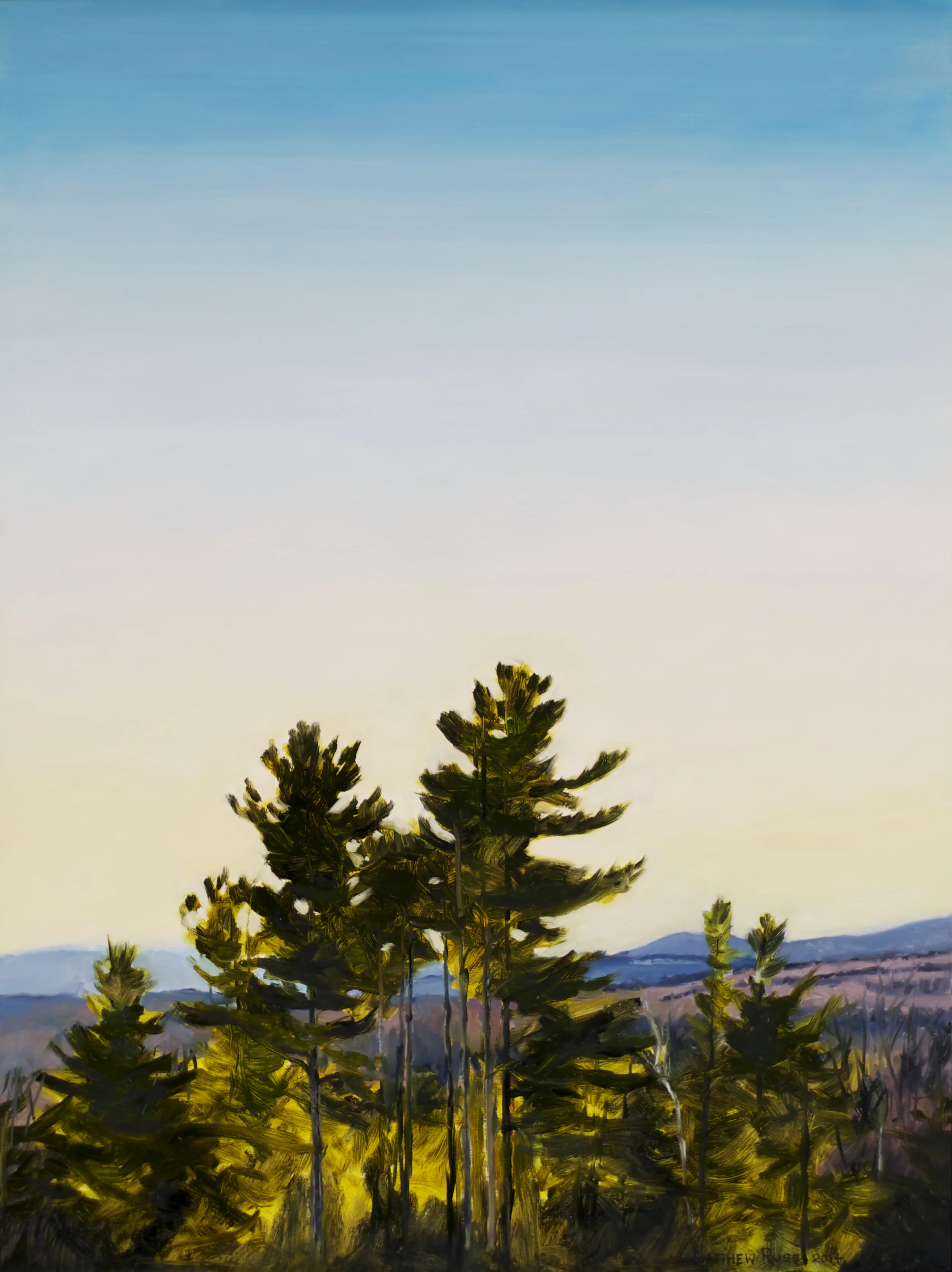 Trees on Tower Hill #3, 2014, Oil on Panel, 24" x 18"