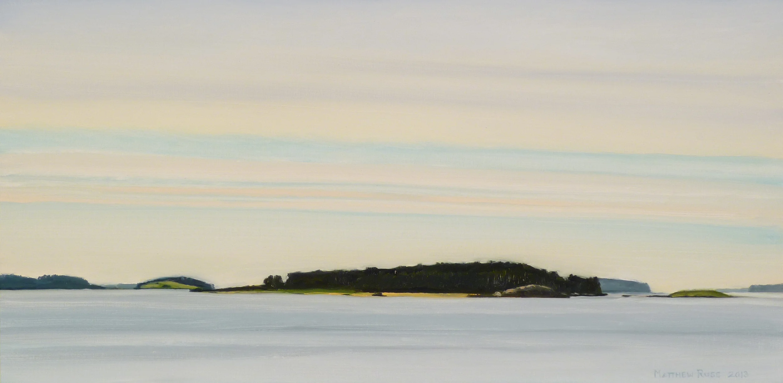 Western Island, 2013, Oil on Panel, 12" x 24"