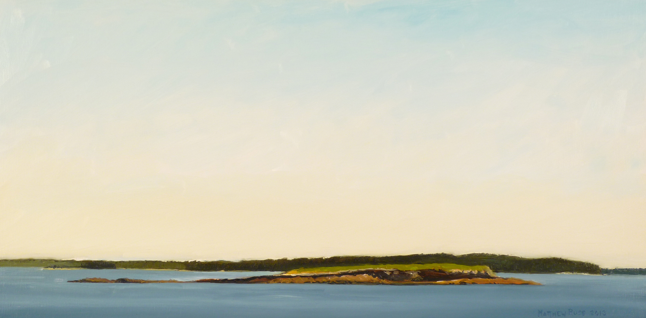Buck Island, 2013, Oil on Panel, 12" x 24"