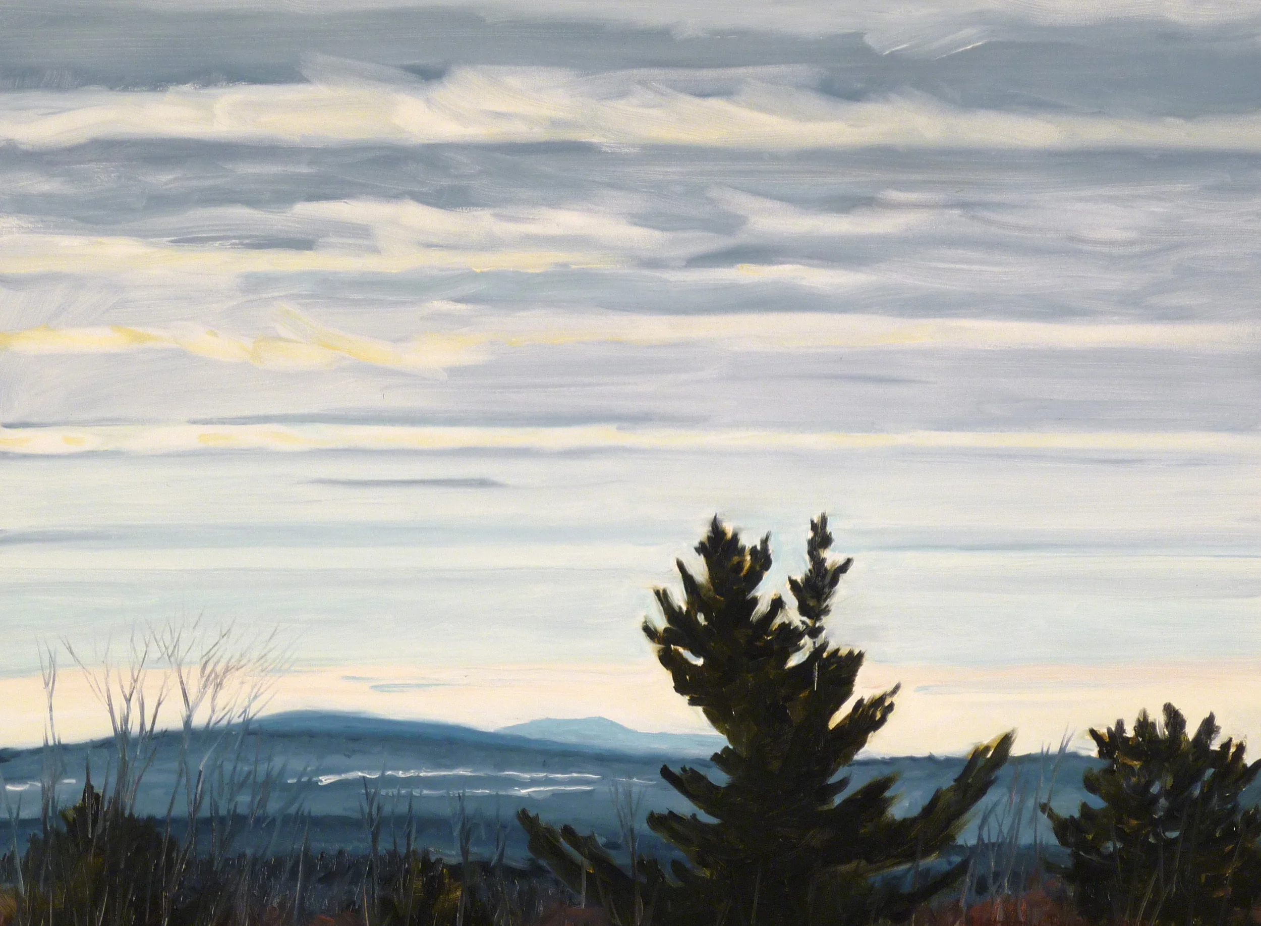 Dusk on Vienna Mountain #4, 2013, Oil on Panel, 12" x 16"