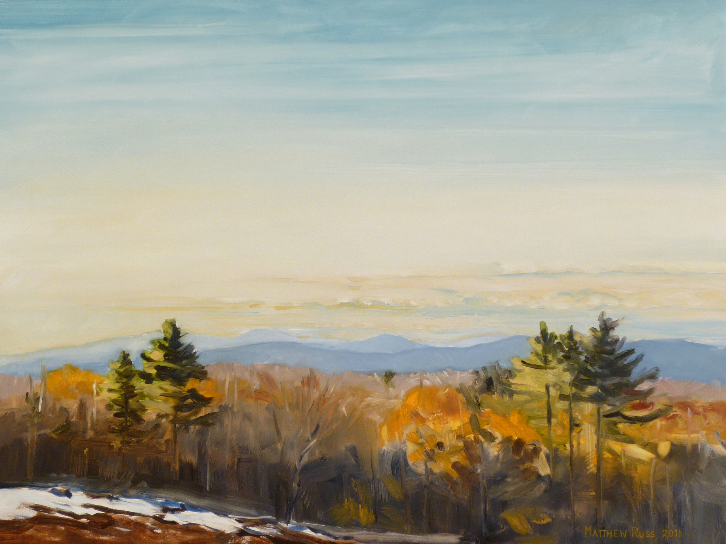View from Vienna Mountain #2, 2011, Oil on Panel, 18" x 24"