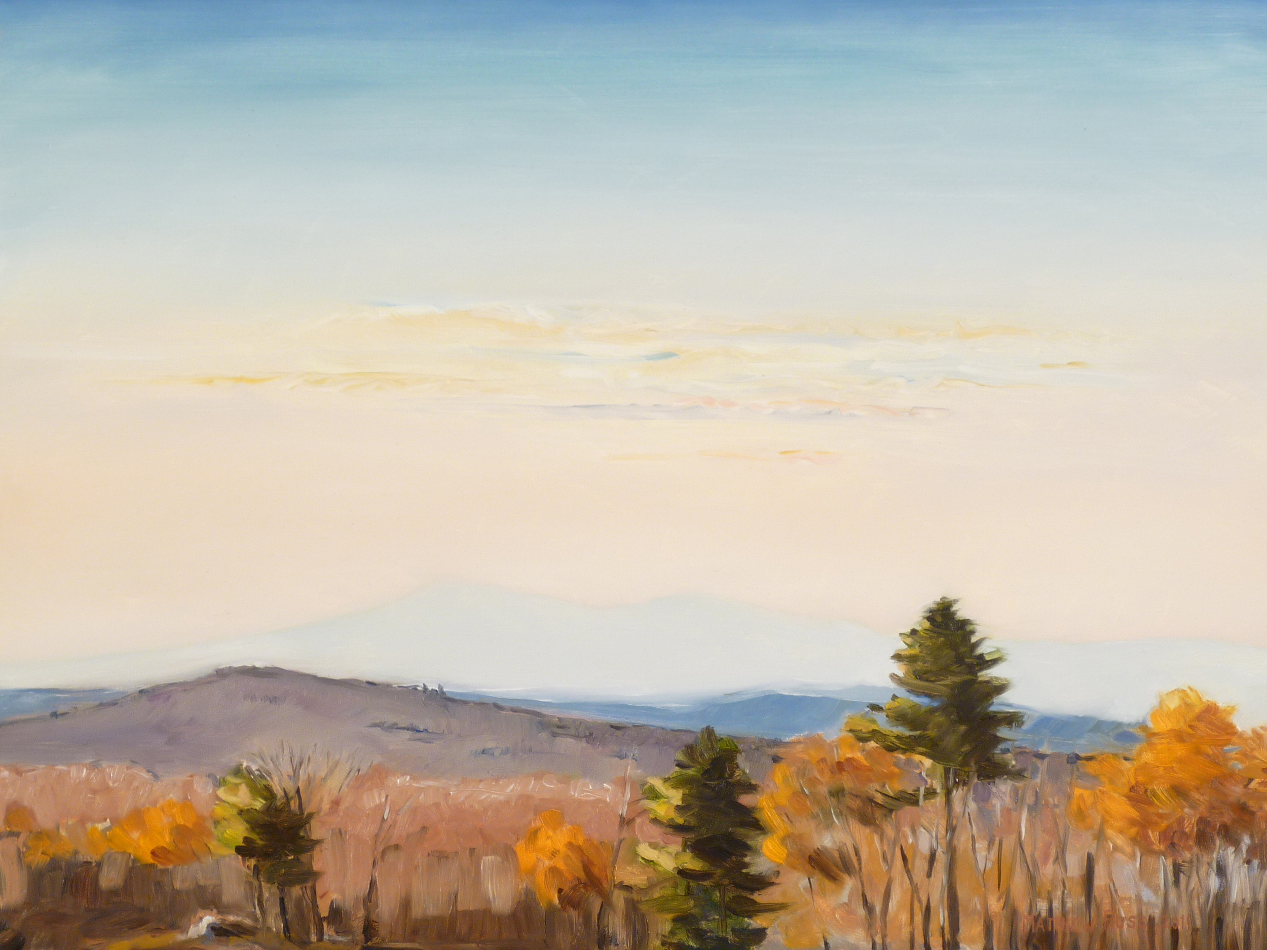View from Vienna Mountain #3, 2011, Oil on Panel, 18" x 24"